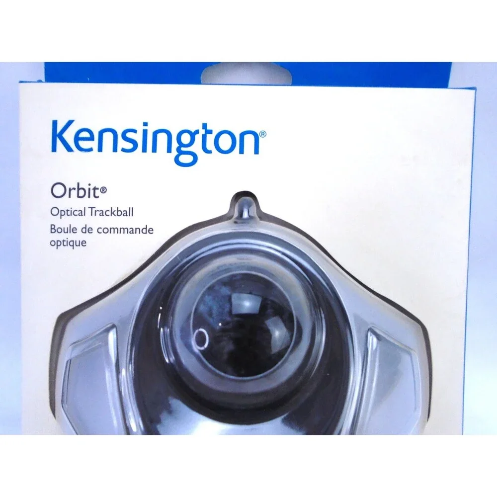 Kensington Orbit Optical Trackball Wired Mouse USB Silver Black NIB Sealed